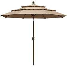 Usa Sunumbrella 9ft 3 Tiers Market Umbrella Patio Outdoor (Base is not included)