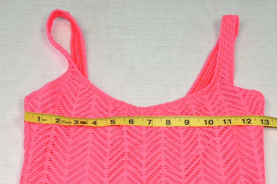 Traje de baño vintage Top Catalina talla 10 años 90 rosa intenso ganchillo forrado tanque hecho en EE. UU. Foto 3 de 4