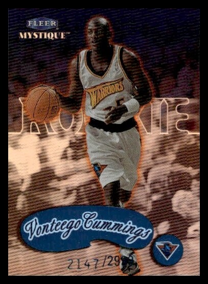 1999  Fleer Mystique   RC, SN2999 #132 Vonteego Cummings Golden State Warriors