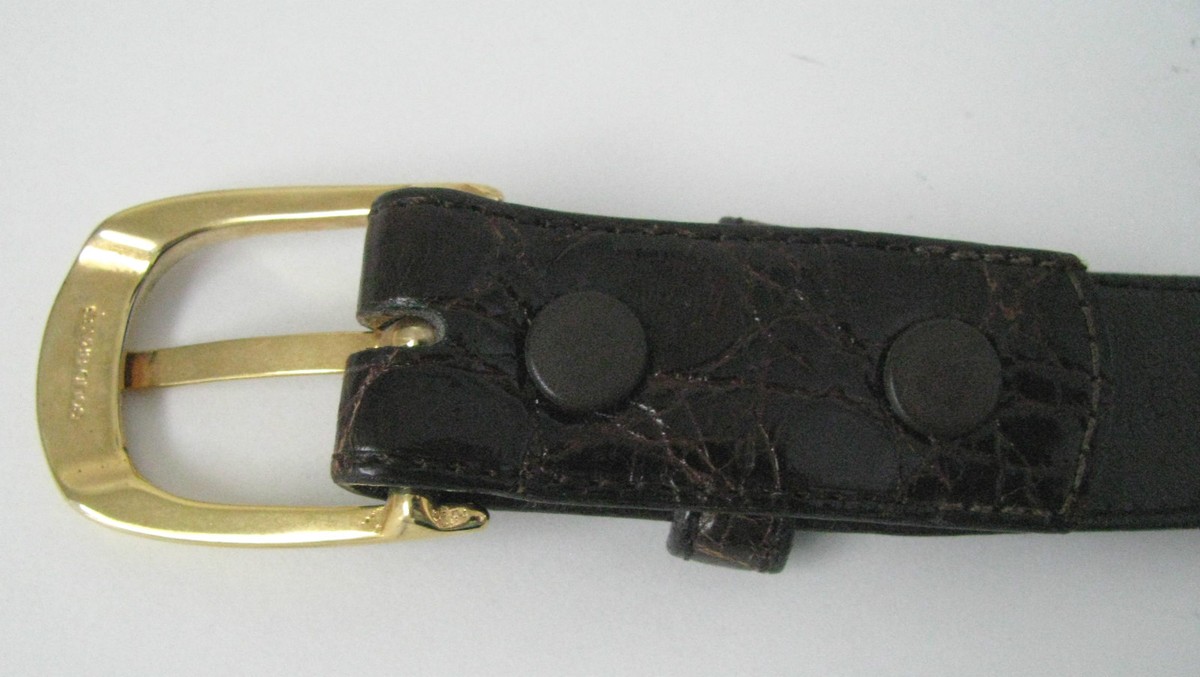 WCM NEW YORK Womans Brown Genuine Crocodile Belt Size 28 | eBay
