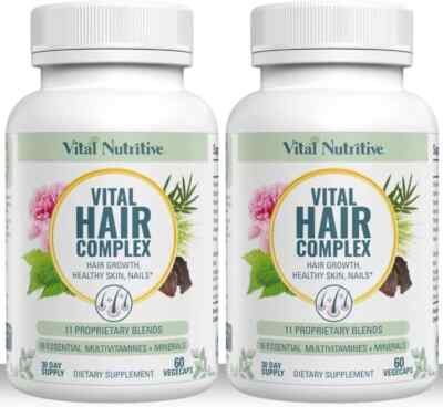 pack of 2 Vital Hair Complex   Biotin & Vitamin B Hair Vitamins for Women & Men