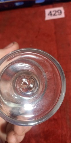 6 Vintage Luminarc Suede No. 5 Clear Glass 10cl 9.25cm Tall etched stars - Picture 4 of 5
