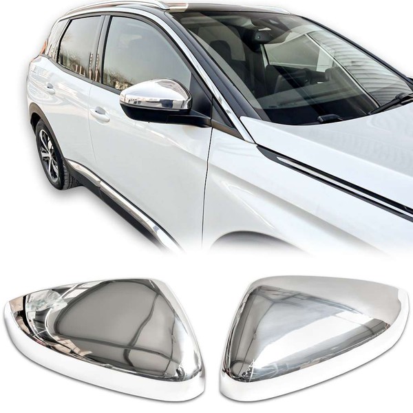 Edelstahl Chrom Spiegelkappen Passend FüR Peugeot 3008 II | BJ Ab 2016>-image