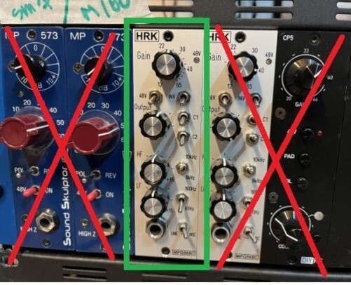 HRK MP568C preamp + 4 colour cards (rare & discontinued 500 series module)