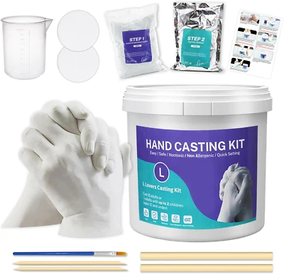 LUKAYA DMSELL Couples Hand Casting Kit for 2, Family Hand Casting Kit, 3D Hand Moulding
