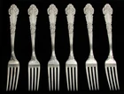 REED & BARTON 6 FRENCH RENAISSANCE STERLING SILVER 7 1/8" LUNCH FORKS
