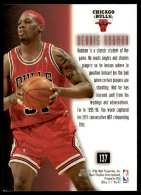 1996 Ultra #137 Dennis Rodman Basketball Chicago Bulls | eBay