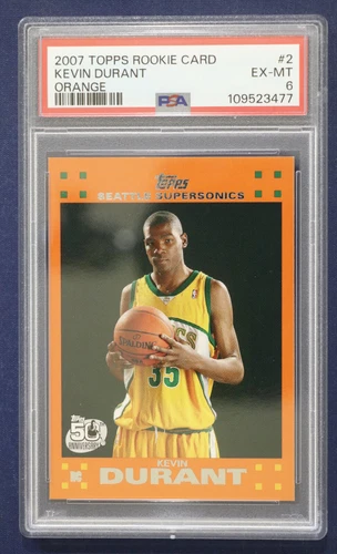 2007-08 Topps Rookie Set Orange #2 Kevin Durant PSA 6 EXMT