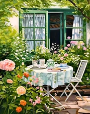 Paint by Numbers Kit for Adults Beginner, Garden Flowers Easy Adult Paint by Num