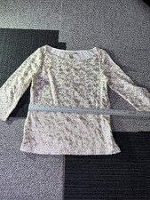 banana republic blouse Size 2 Sequin White Sparkle Top Knit Side Zip