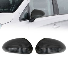 Carbon Fiber Pattern Side Door Mirror Cover Caps For VAUXHALL Corsa D E 2006-19