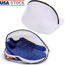Double Layer Mesh Shoe Washing Bag Set Durable Zipper Laundry Protector 2pcs New