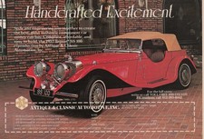 1984 Vintage Print Ad Antique & Classic Jaguar SS100 Red Replica Kit Car