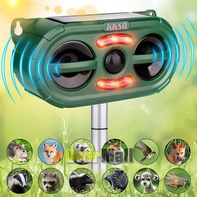 Newest Animal Repeller Ultrasonic Solar Power Outdoor Pest Cat Mice Deer Sensor