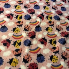 blizzard fleece fabric -By The Yard - Ladybugs And Rainbow