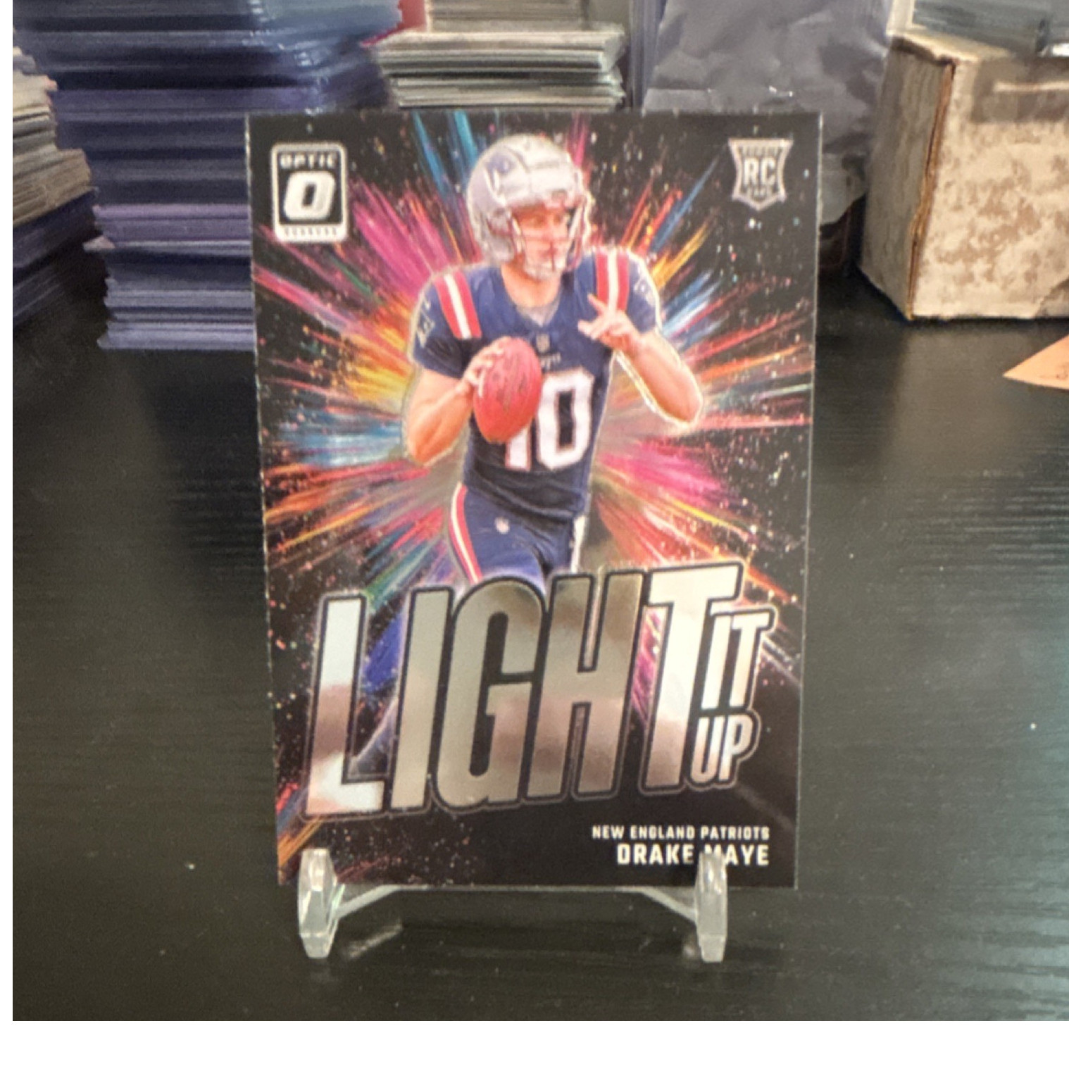 Panini 2024 Donruss Optic Light It Up Drake Maye #7 New England Patriots Rookie