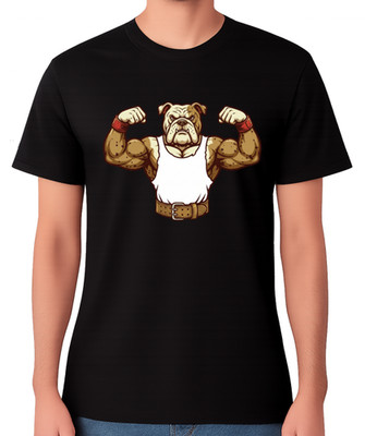English Bulldog Strong Muscle T-Shirt Funny Gym Dog Graphic Bodybuilding Tee