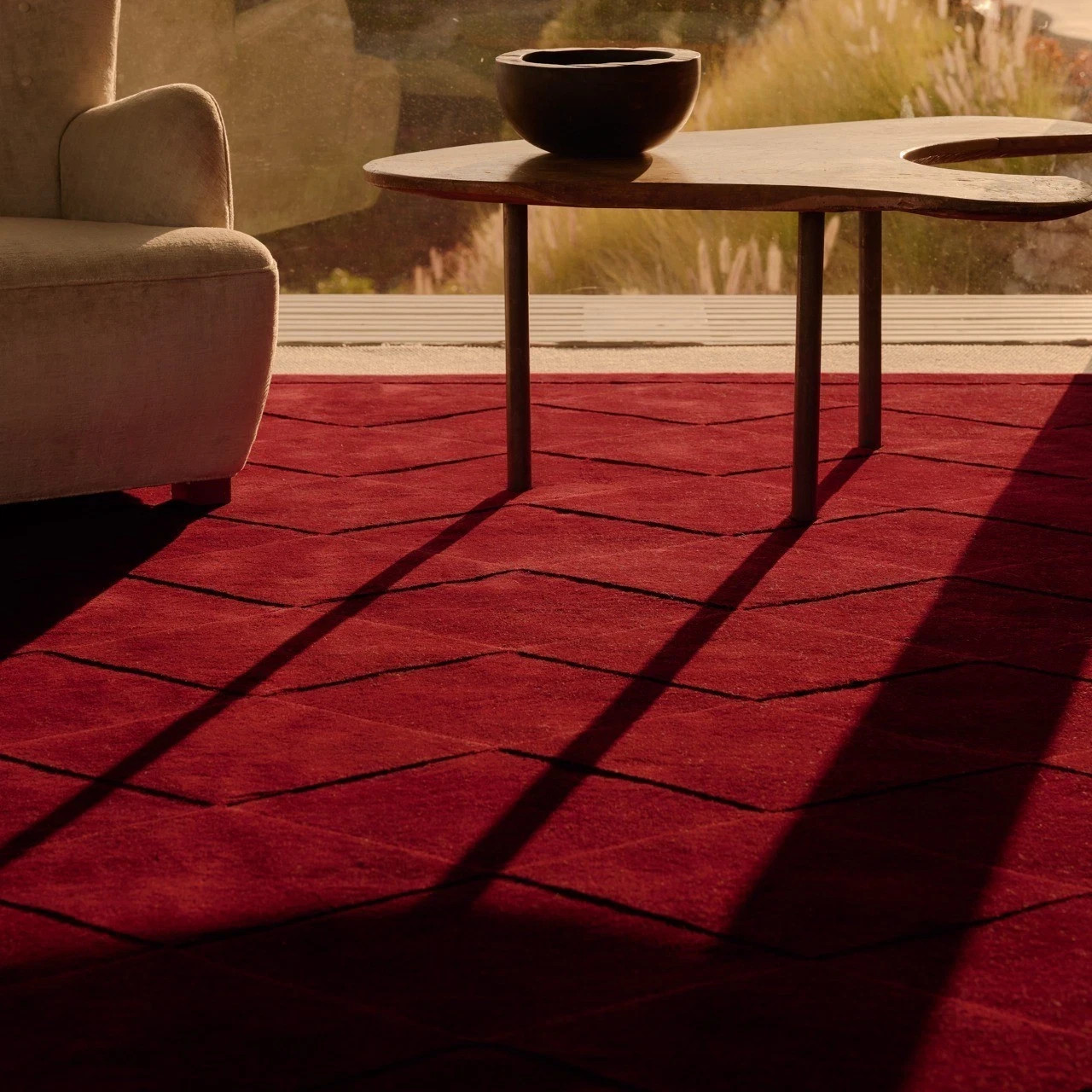 Hand Tufted Wool Rug- Nordic Knots Diamond Pattern Modern Area Rug 9x12 10x14 ft