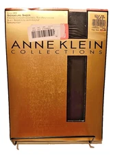 Anne Klein Collections Signature Opaque Control Top Pantyhose Size B True Black 