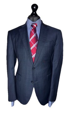 HACKETT LONDON LUXUS ANZUG MITTERNACHTSBLAU TAILLIERT FIT LORO PIANA WOLLE 42x38x31