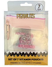 Peanuts Set of 7 Vitamin Pouches PILL ORGANIZER for kids
