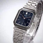 Seiko 6430-5130 Octagon Square Watch Timepiece Vintage Black Navy Dial