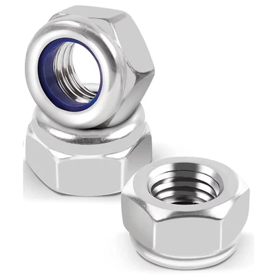SS8 Premium Nyloc Lock Nuts DIN 985 Zinc Plated Steel Nylon Insert M3–M24