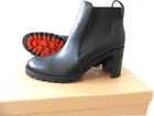 Christian Louboutin 70mm Boots Chelsea Marchacroche Block Heel Booties Sz 40