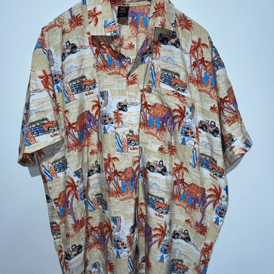 Sunrose Fashions Men's Multicolor Short Sleeve Button Up Hawaiian Shirt Size XL