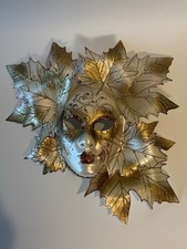 Authentic 1980s Handmade Venetian Carnival Mask Galleon Magnolia Design Italy
