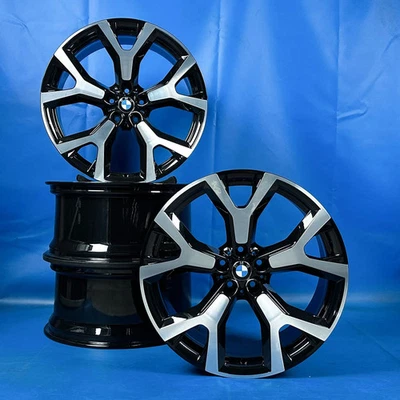 21 Zoll BMW X7 G07 Y-Speiche 752 Alufelgen 6885141 Schwarz CNC Original - Bild 1 von 4