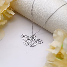 Collana farfalla in acciaio inox argento ⭐ ciondolo in filigrana gioielli da ...