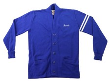 VTG 90s USA M Blue High School Varsity Letterman Brooke Cardigan Knit Sweater
