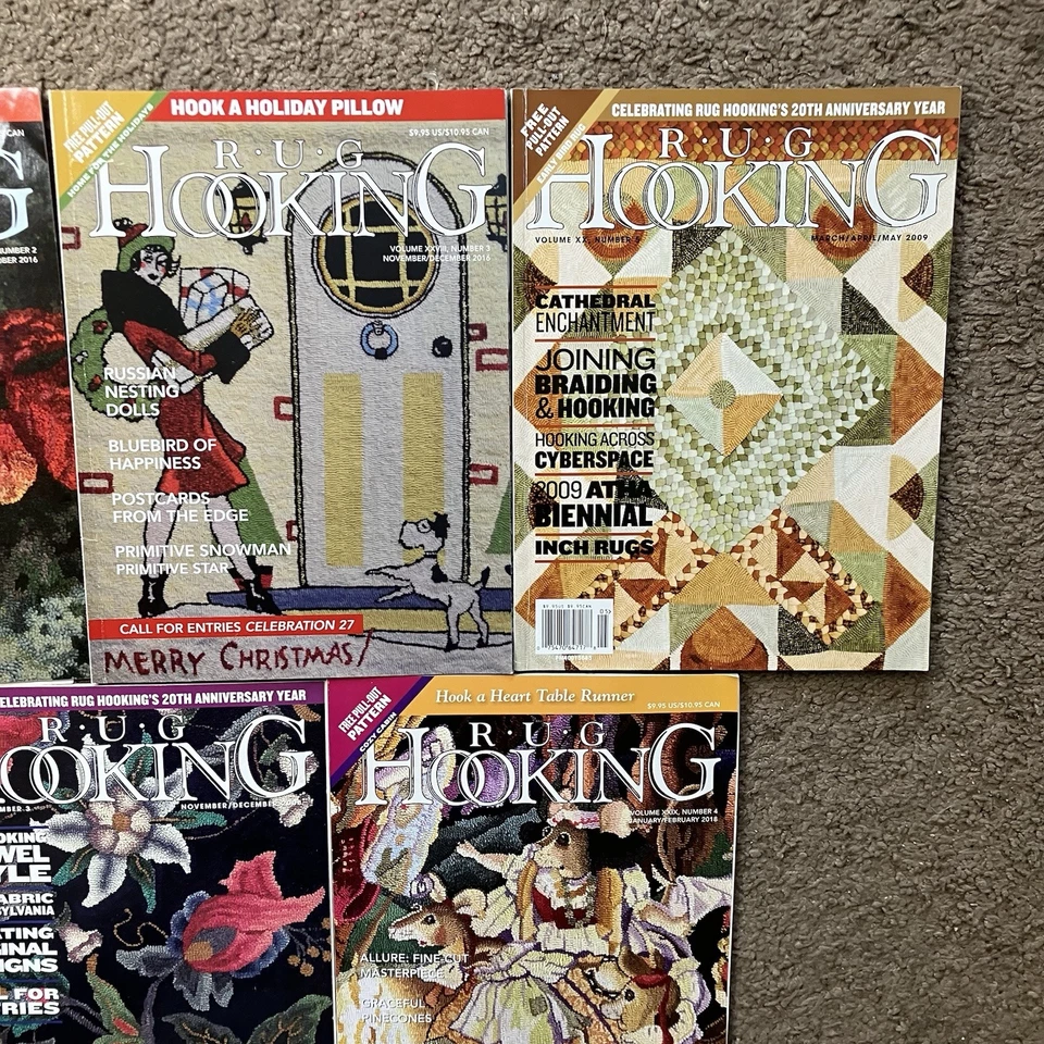 Lot of 7 Rug Hooking Magazines Assorted Years w/ Intact Patterns - Image 3 of 4