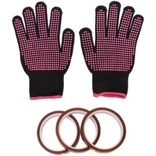 2X(Heat Gloves and 3 Rolls 10mm X33M 108Ft Heat Press Tape, Heat5004