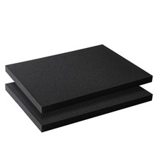 Black foam 2 pieces, 16 x 12 x 1 inches, Polyurethane Foam sheet, highdensity...