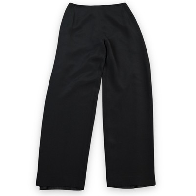 VTG Sylvia Heisel 100% Silk Black Pants Womens 8 Black Made USA 2002 Minimalist