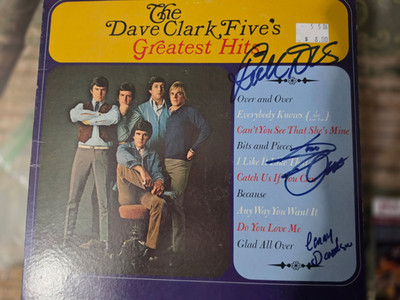 The Dave Clark 5  autoraphed 3 sigs   vinyl album  Dave Clark,  JSA Certified