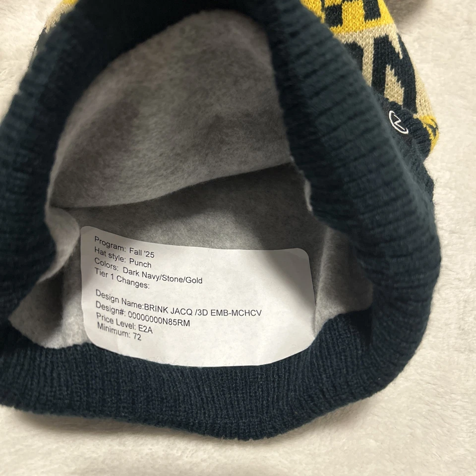 Michigan Wolverines Knit Beanie Zephyr College Football With Pom NWT - Image 3 of 3