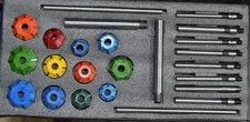 ENGINE VALVE RESTORATION CARBIDE TIPPED SEAT CUTTERS KIT + 8 GUIDE STEMS BOXED