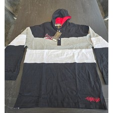 NWT Vintage Guinness Brewery Mens Rugby Hoodie 2XL Arthur Guinness Print Striped