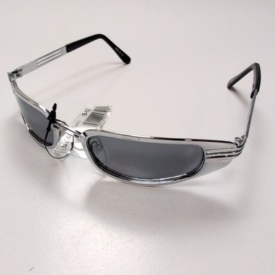 Sonnenbrille Y2K breiter Bund Metall verchromt rechteckig