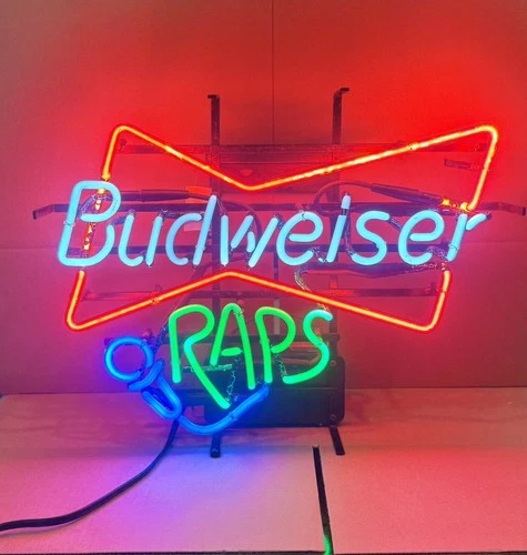 Vintage Budweiser RAPS Neon Sign Anheuser-Busch Collectible Light — Works!