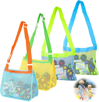 Strandtasche Kinder 4Er Set Muschelsammelbeutel Rei�Verschluss Spielzeug