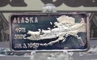 *HAMILTON MINT* 1oz .999 Silver Bullion *ALASKA* 49th State Art Bar ECC&C, Inc.