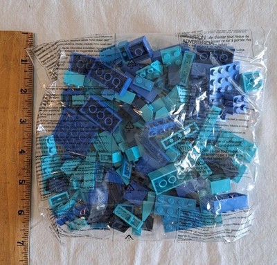 LEGO NEW In Package Lot Random Assorted Bricks Blocks Shades of Blue (5 oz) 2011