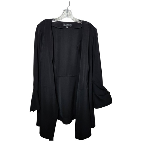 Eloquii Black Wrap Blouse Size 18 Bell Sleeve Top Plus Size Polyester - Picture 7 of 17