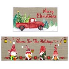 Sinmoe Christmas Kitchen Rugs Set of 2 Floor Christmas, Multi Color