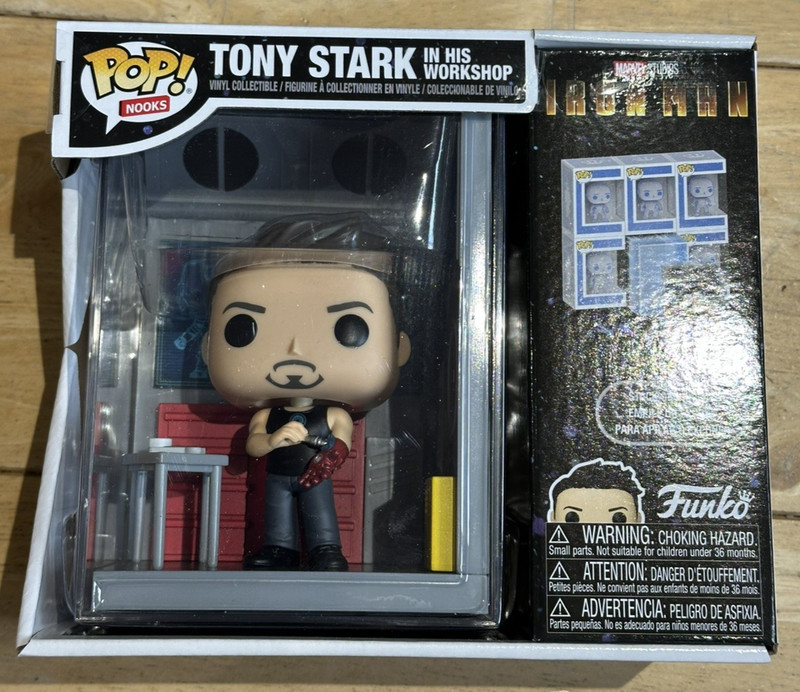 Funko Pop! Nooks Marvel Tony Stark in his Workshop Brand New Iron Man Free Post