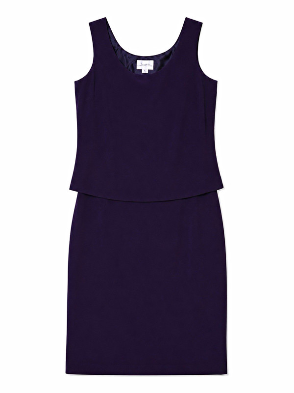 Tahari  size 6 dark purple  2-Piece Sleeveless Top & Skirt Suit Set